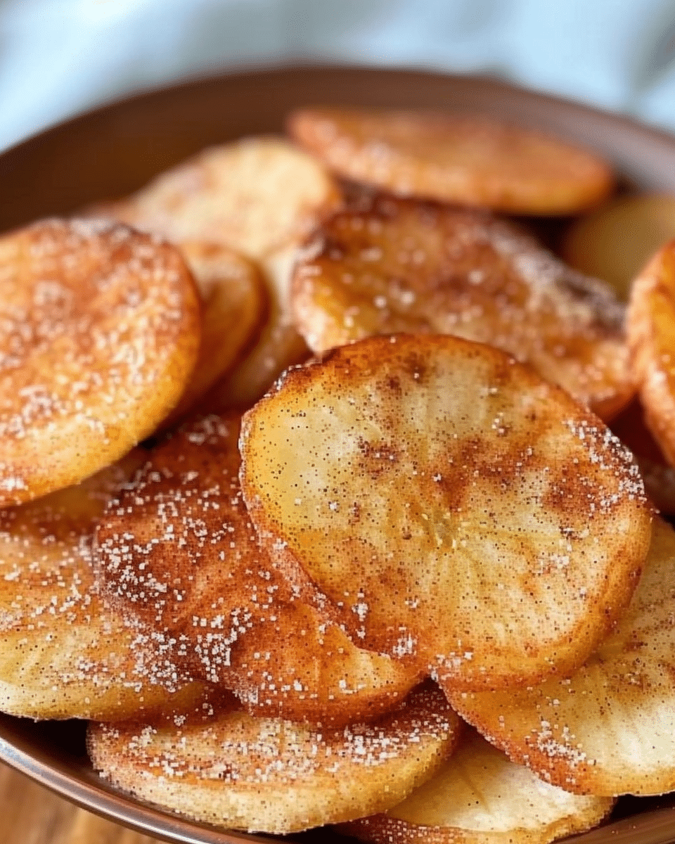 Air Fryer Apple Chips with Cinnamon Sugar