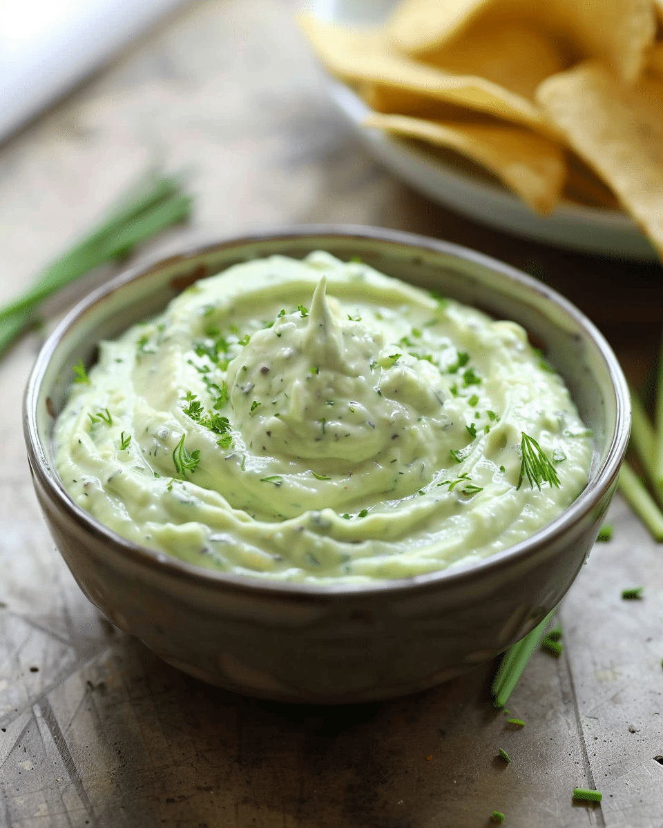 Avocado Ranch Dip with Greek Yogurt