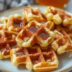 Cornbread Waffle Bites with Honey Butter Syrup