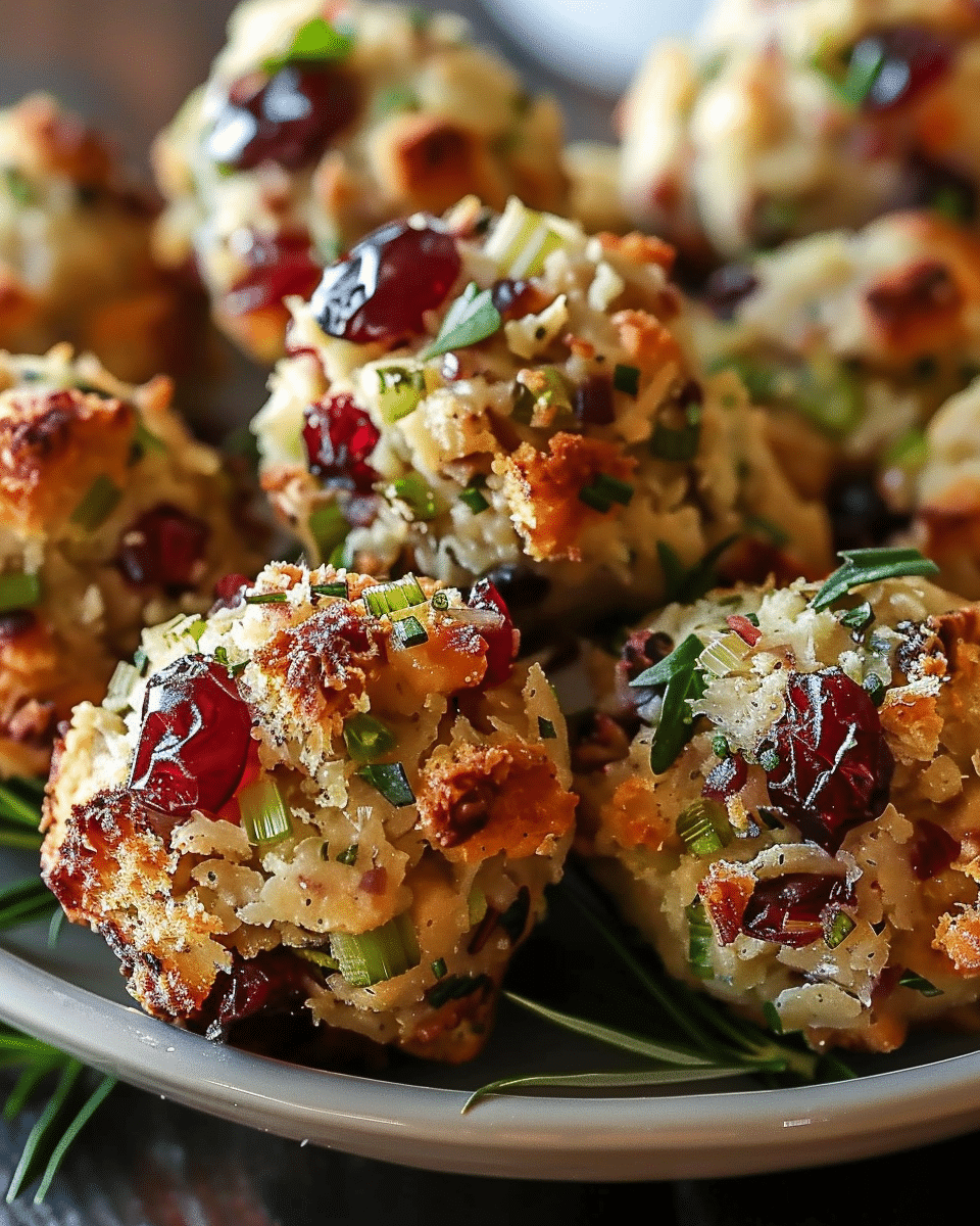 Cranberry Turkey Stuffing Balls