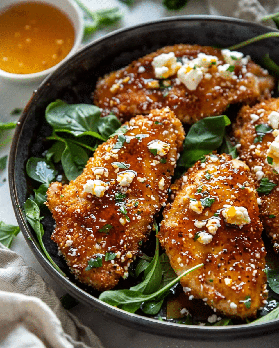 Crispy Hot Honey Feta Chicken