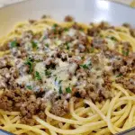 Garlic Parmesan Beef & Spaghetti Pasta