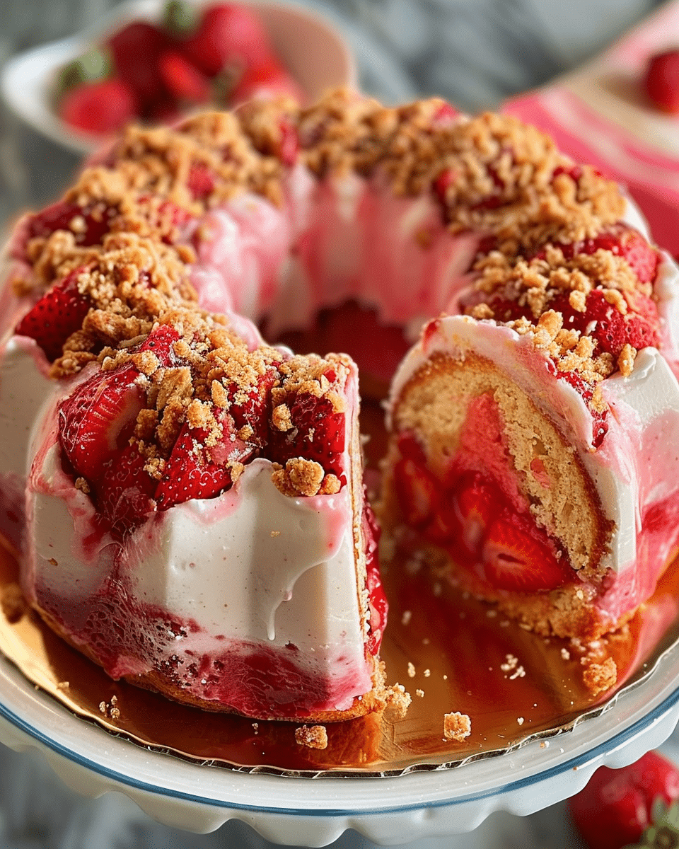 Strawberry Crunch Pound Cake