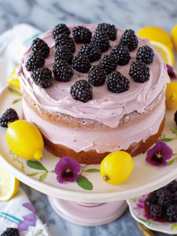 Blackberry Lemon Cake with Blackberry Frosting