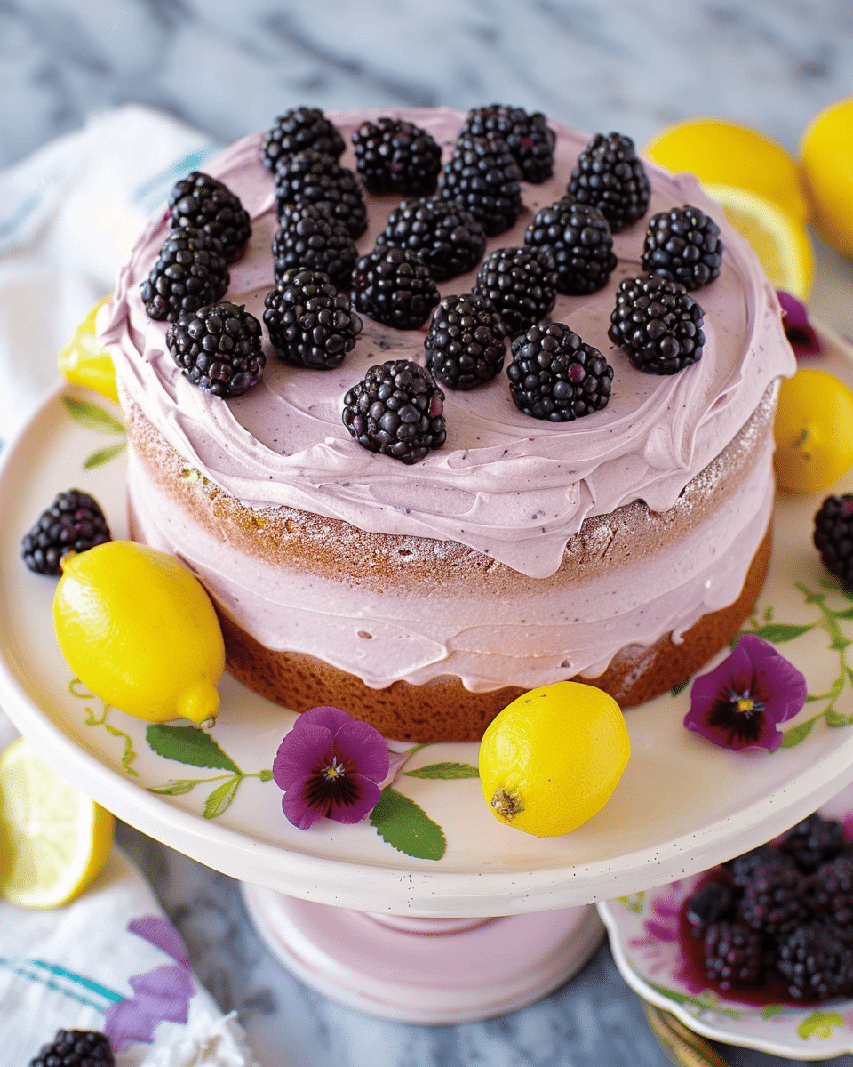 Blackberry Lemon Cake with Blackberry Frosting