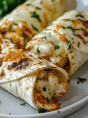 Cheesy Garlic Chicken Wraps