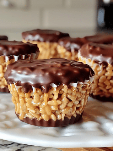 Chocolate Peanut Butter Rice Krispie Cups