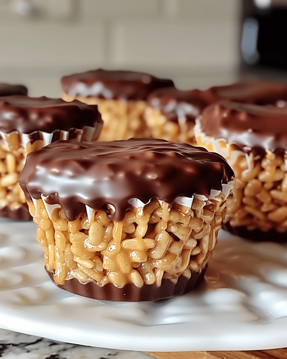 Chocolate Peanut Butter Rice Krispie Cups