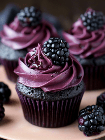 Dark Chocolate Blackberry Cupcakes