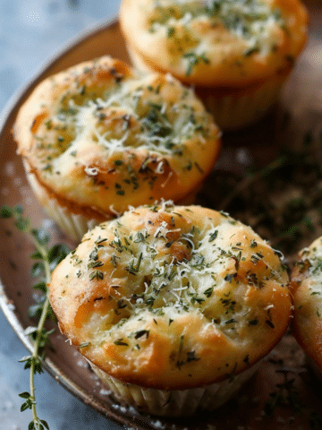 Garlic Butter Herb Focaccia Muffins