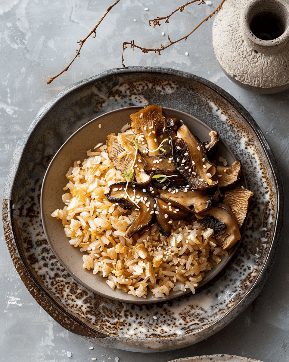 Miso Mushroom Crispy Rice