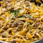 One-Pot Creamy Beef and Garlic Butter Pasta