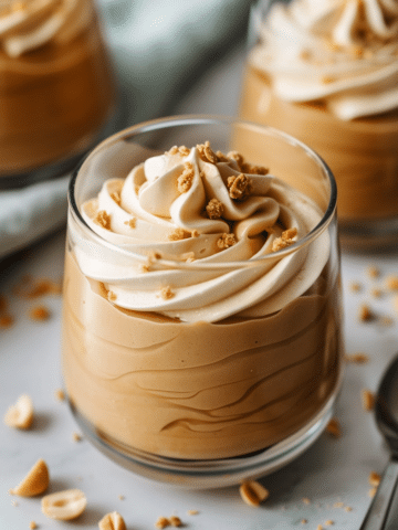 Peanut Butter Mousse with Crunchy Peanuts