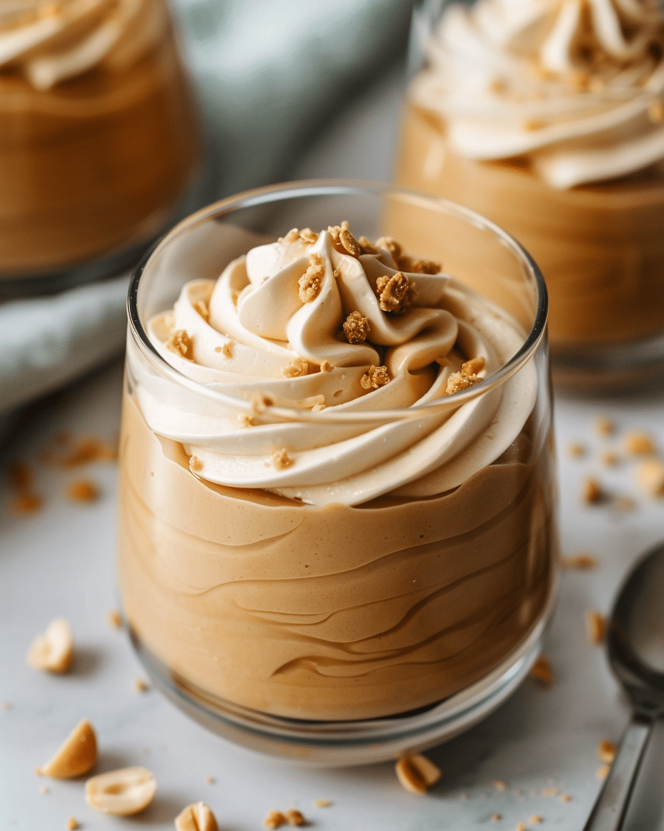 Peanut Butter Mousse with Crunchy Peanuts