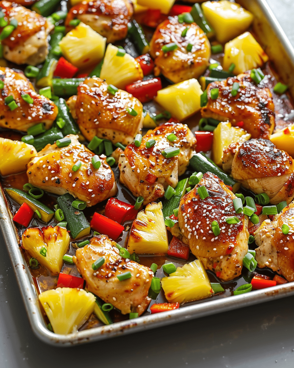 Sheet Pan Teriyaki Chicken and Pineapple