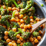 Sticky Sesame Chickpeas & Broccoli