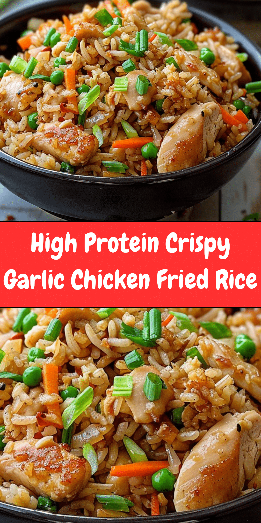 High Protein Crispy Garlic Chicken Fried Rice | Cheryl's Cooking