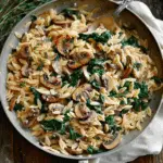30-Minute One-Pan Creamy Spinach and Mushroom Orzo