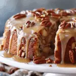 Apple Pecan Cake with Caramel Glaze