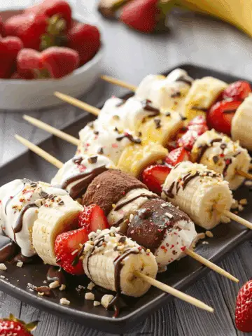 Banana Split Dessert Kabobs
