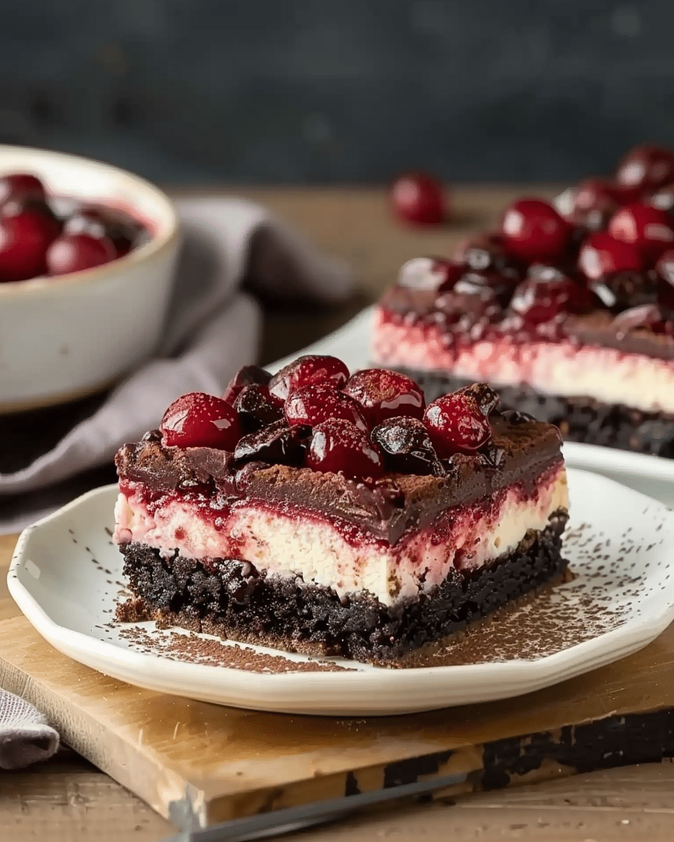 Black Forest Cheesecake Bars