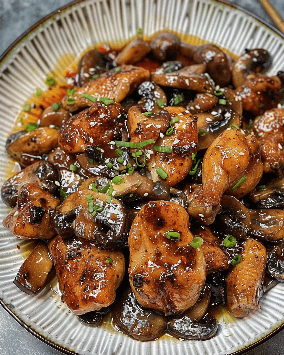Black Pepper Chicken with Mushrooms