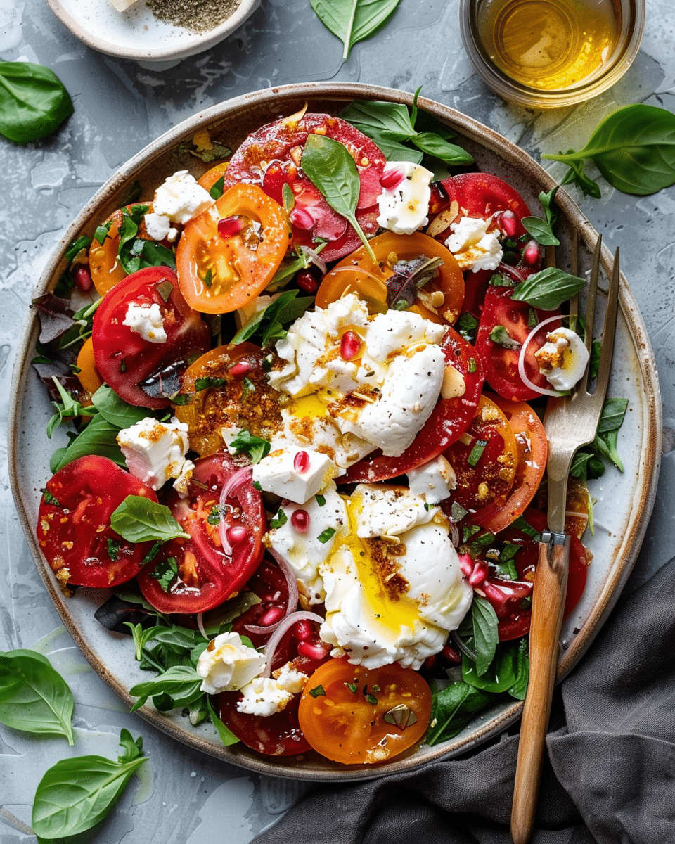 Burrata Salad with Heirloom Tomatoes and Basil