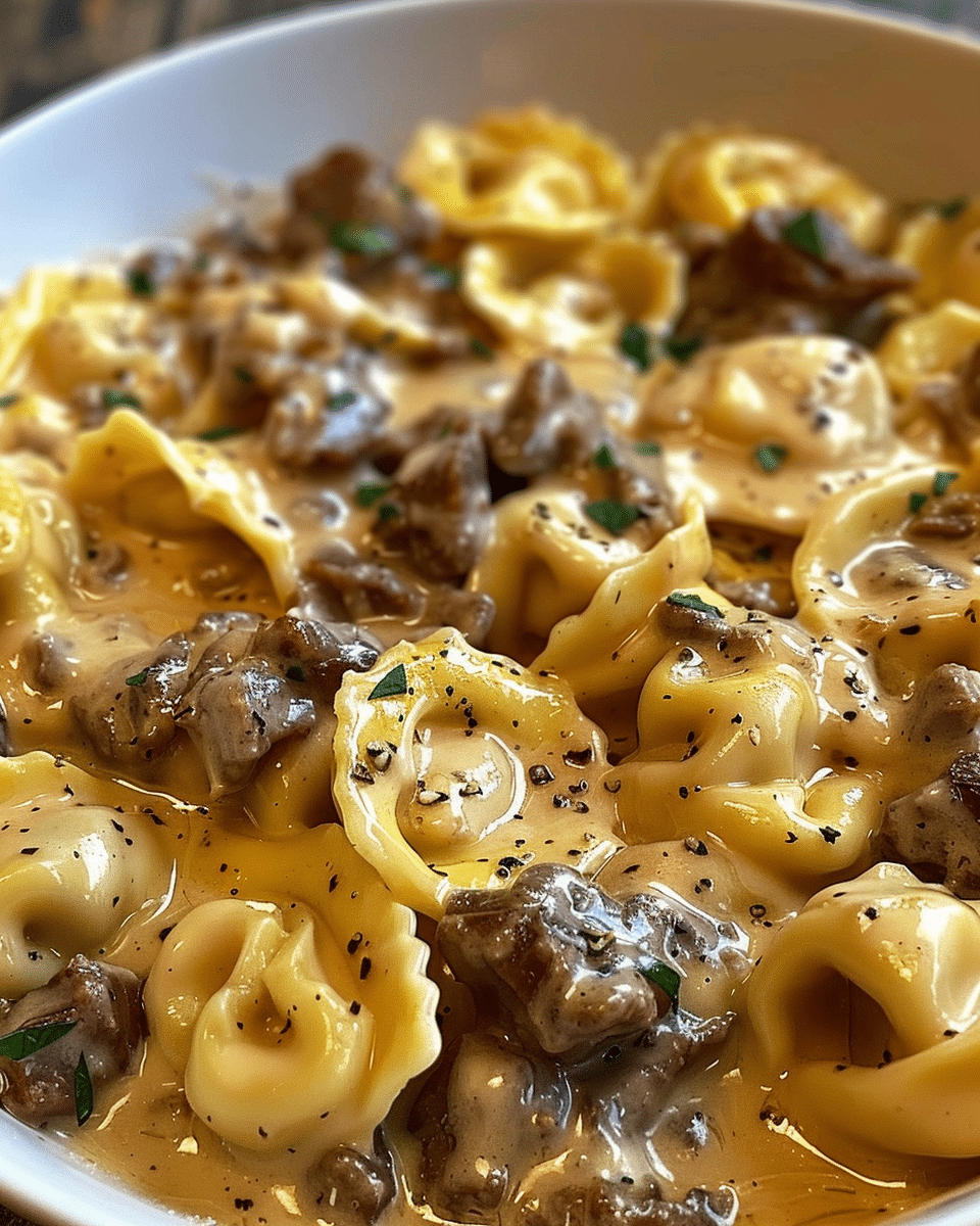 Cheesesteak Tortellini Pasta