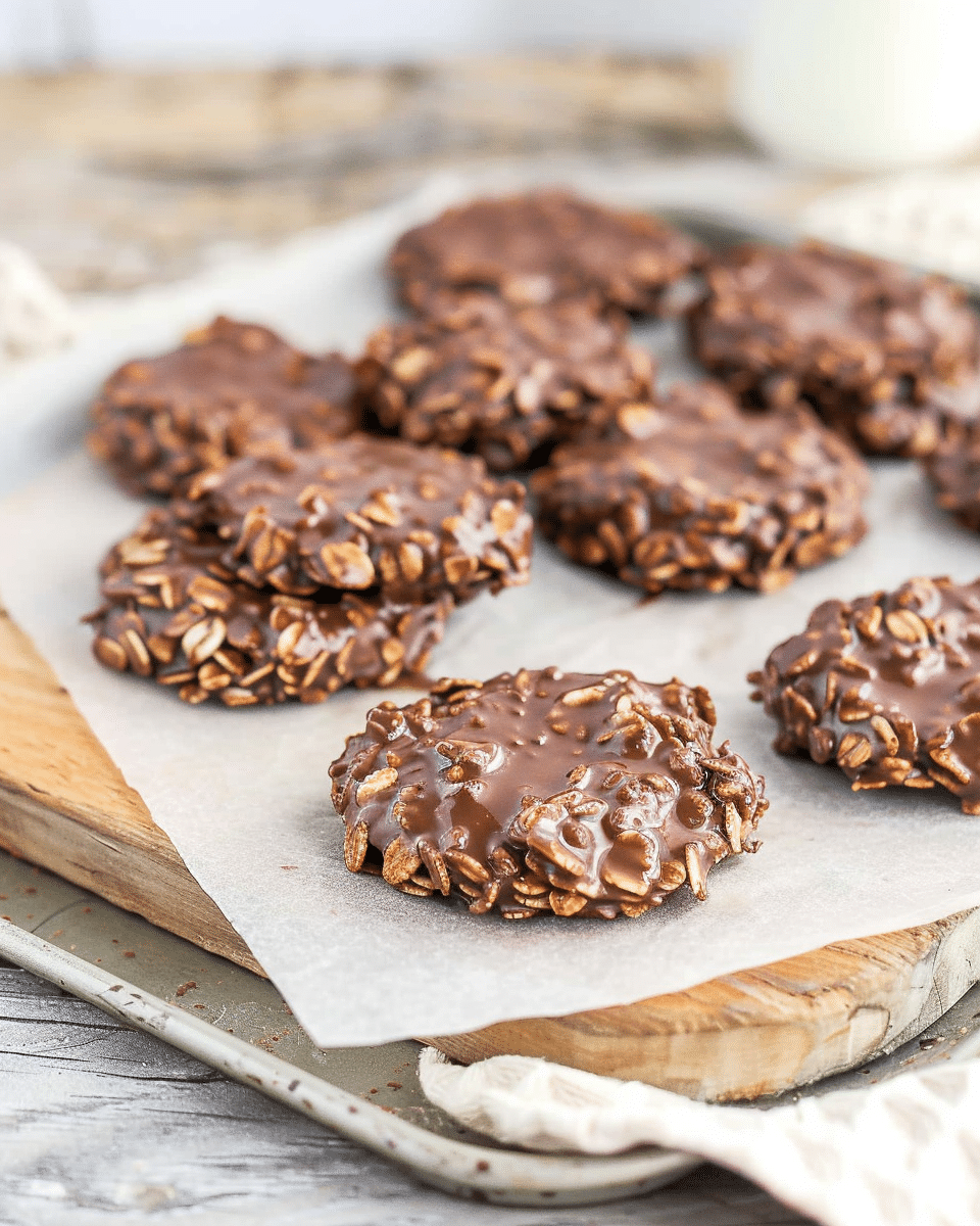 Chocolate & Peanut Butter No-Bake Cookies
