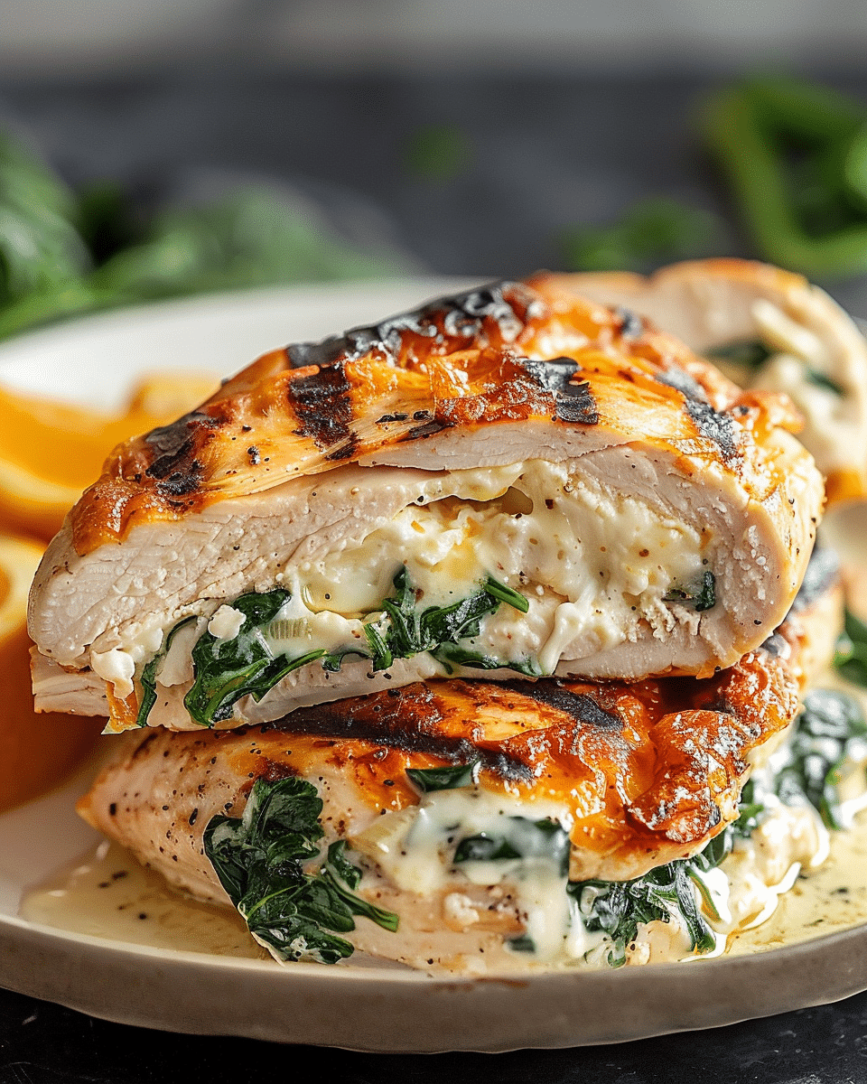 Cream Cheese & Spinach Stuffed Chicken Breast