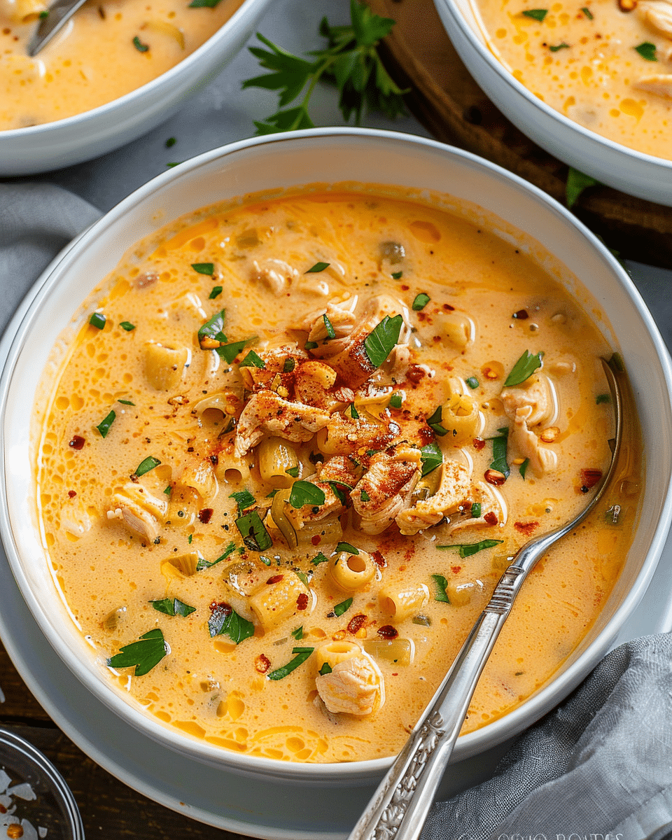 Creamy Cajun Chicken Pasta Soup