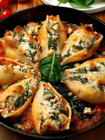 Creamy Spinach and Ricotta Stuffed Pasta Shells