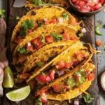 Crispy Cheesy Refried Bean Tacos