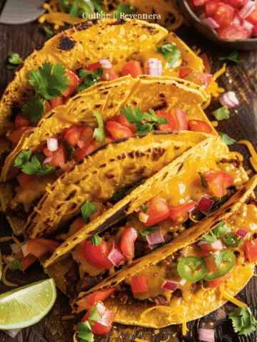 Crispy Cheesy Refried Bean Tacos