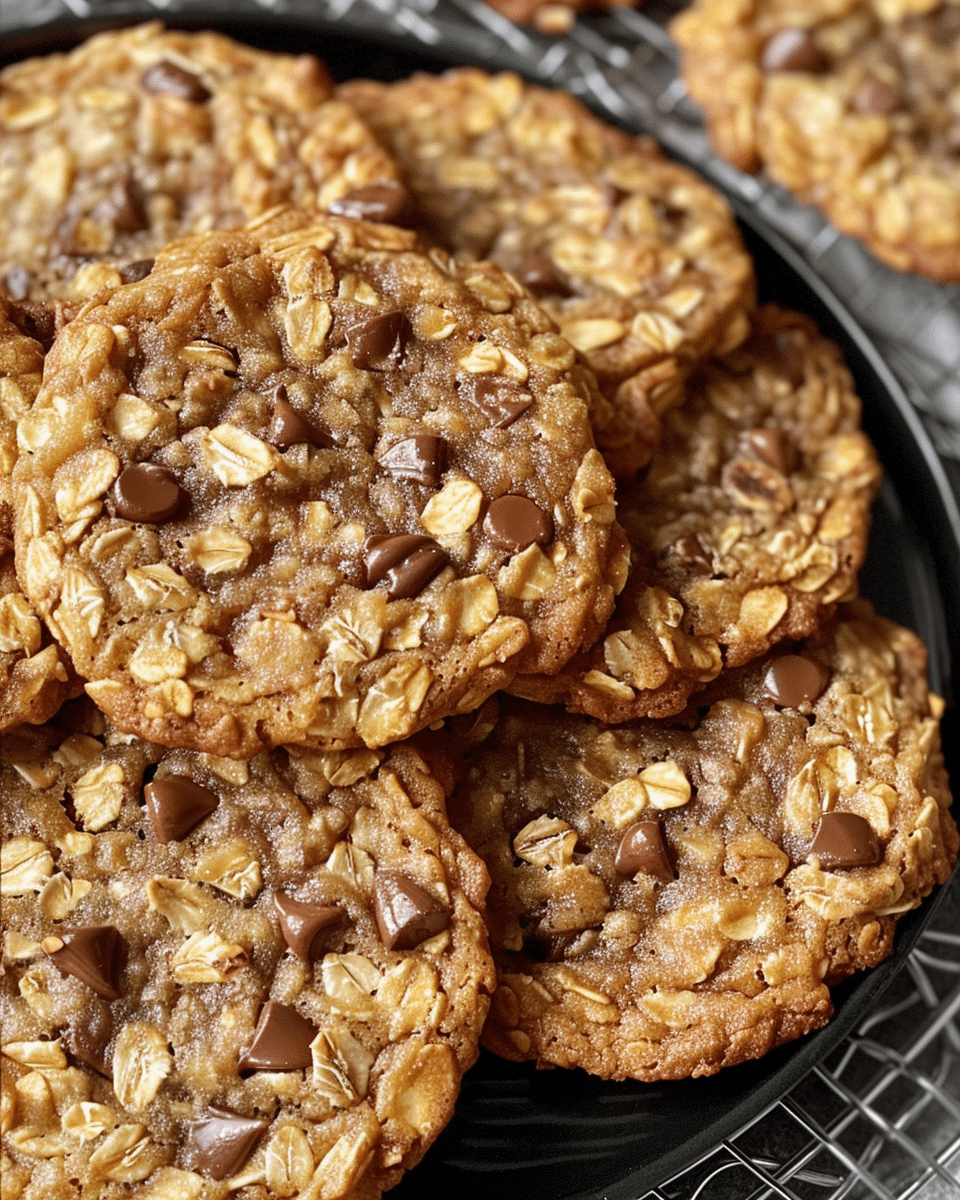 Crispy Chwey Oatmeal Cookies