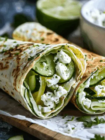 Crispy Cucumber Feta Wraps
