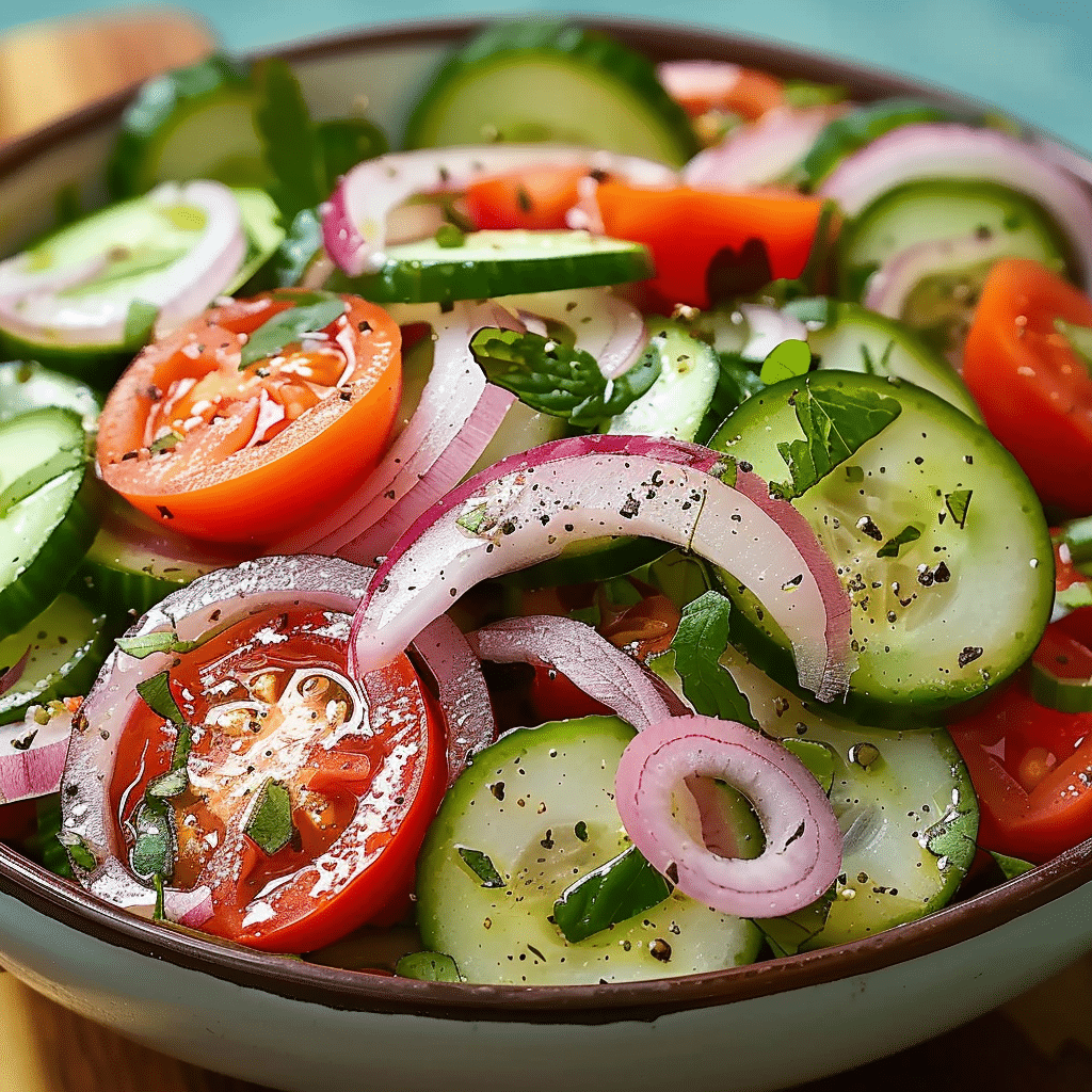 Cucumber, Onion, and Tomato Salad