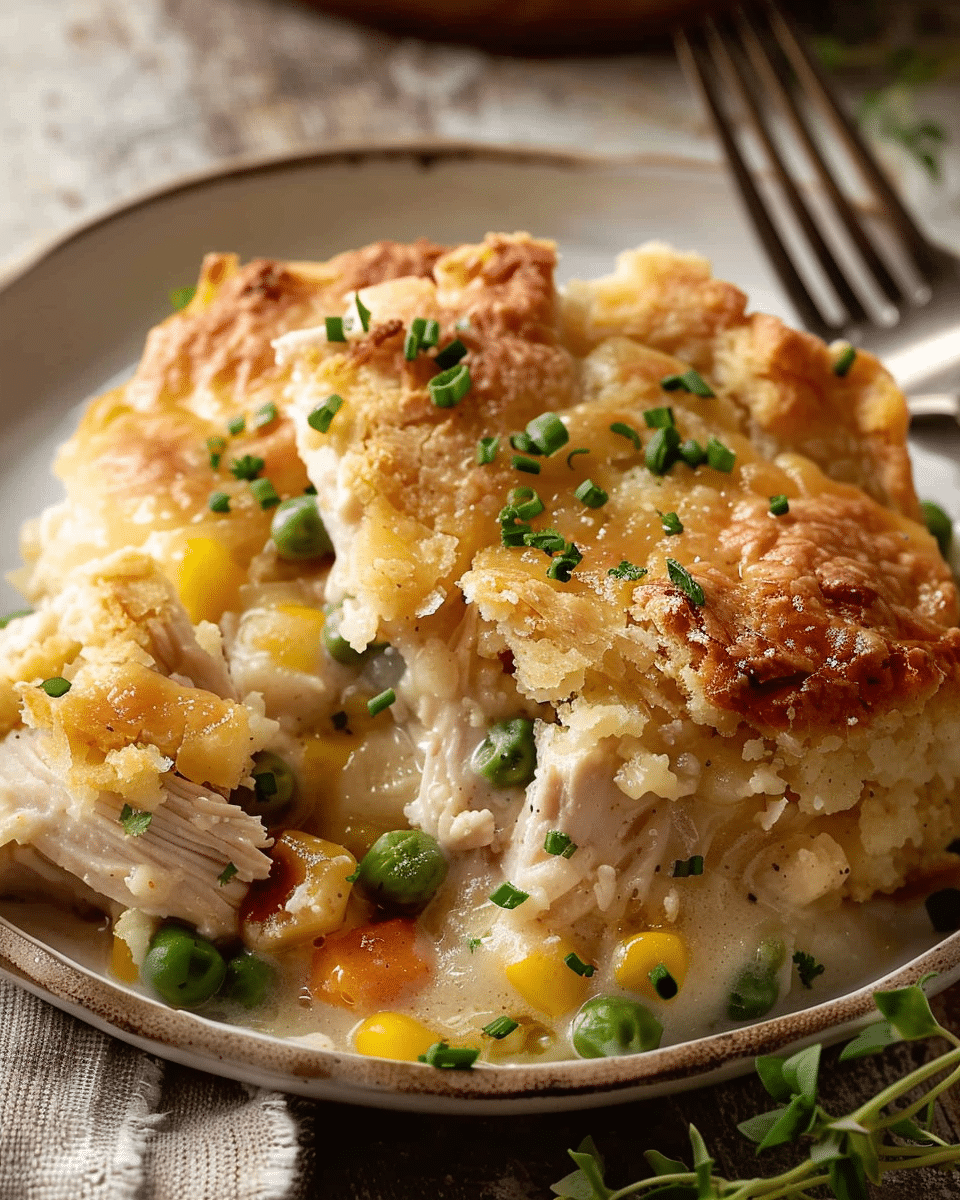 Easy Chicken Cobbler Dinner Casserole