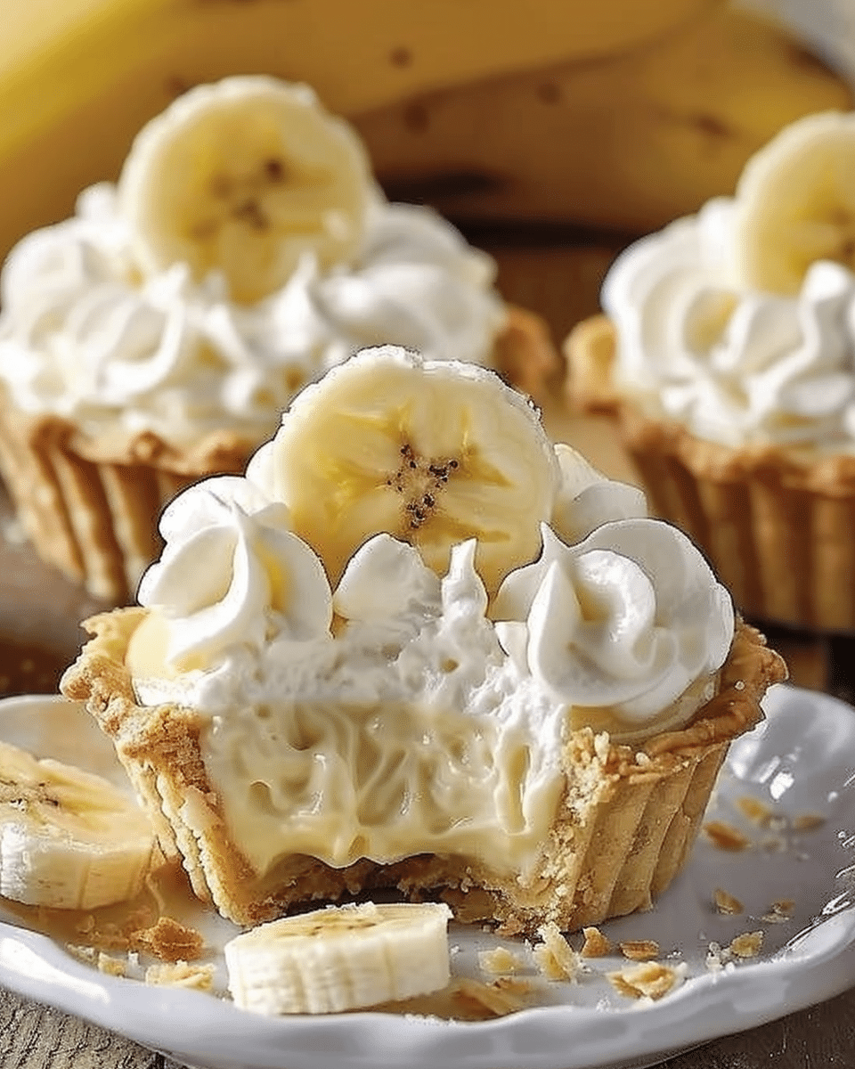 Easy No-Bake Mini Banana Cream Pies