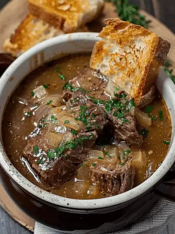 French Onion Beef Short Rib Soup