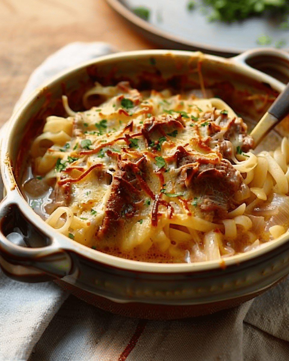 French Onion Beef and Noodles