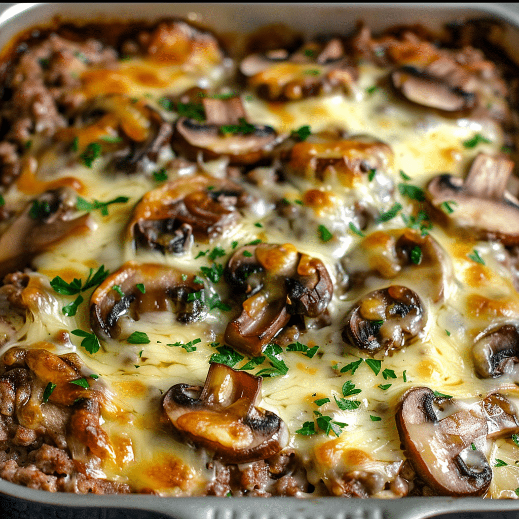 Hamburger Mushroom Bake