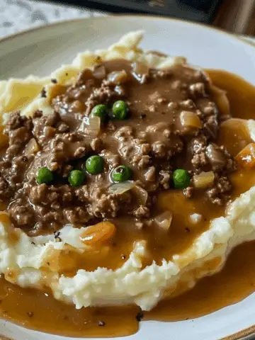 Hearty Homestyle Beef and Gravy with Mashed Potatoes