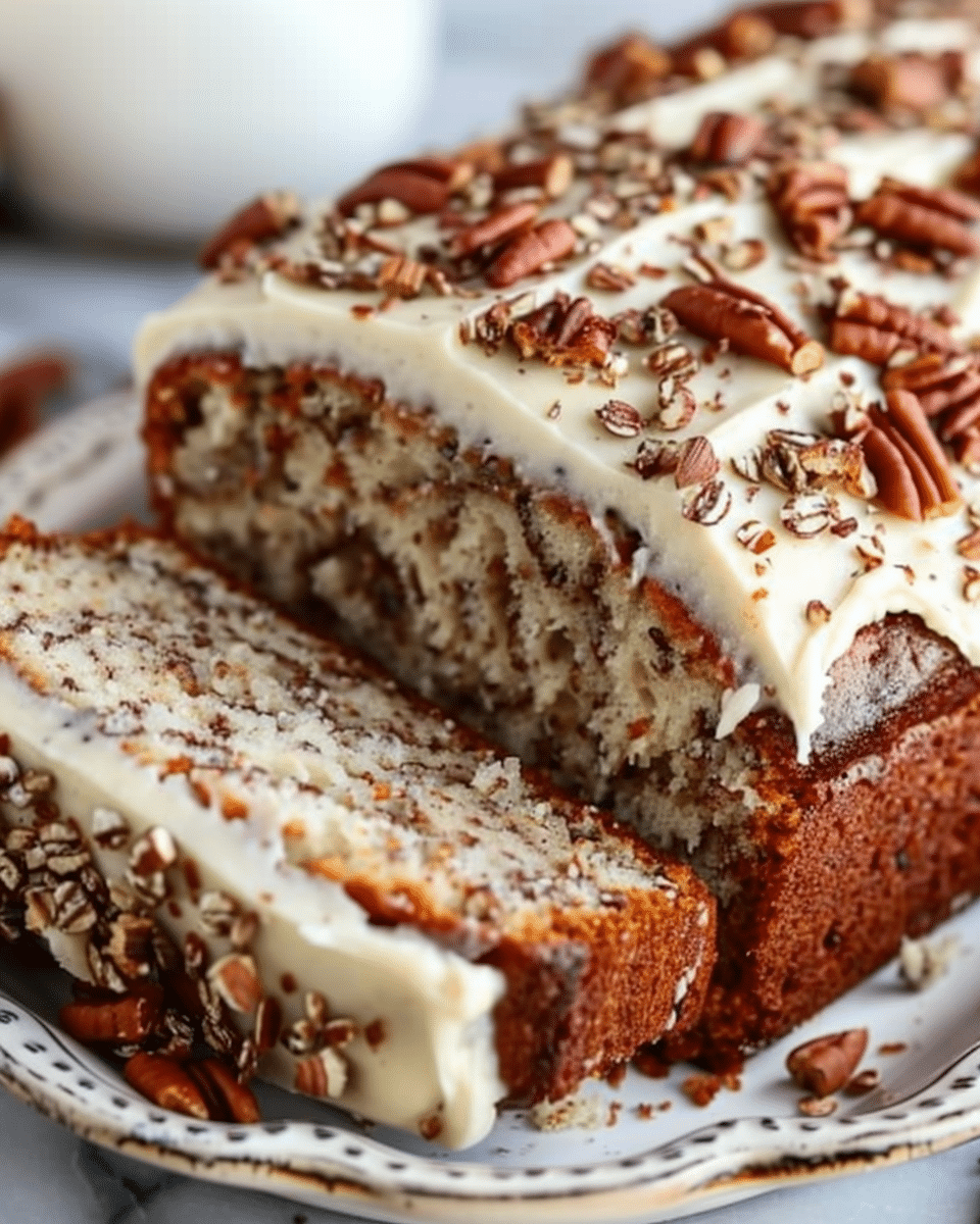 Hummingbird Bread with Heavenly Cinnamon Cream Cheese Frosting