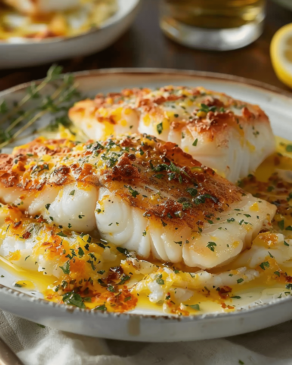 Lemon Butter Baked Cod