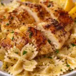 Lemon Garlic Chicken with Parmesan Bowtie Pasta