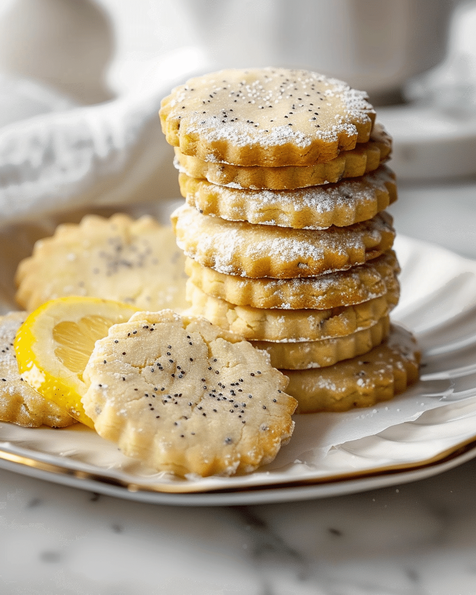 Lemon Poppy Seed Shortbread Cookies
