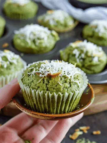 Matcha Banana Coconut Muffins