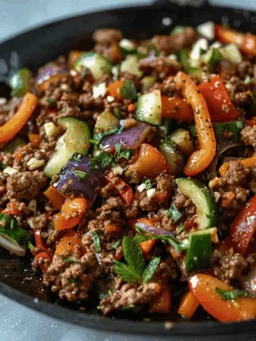 Mediterranean Ground Beef Stir Fry