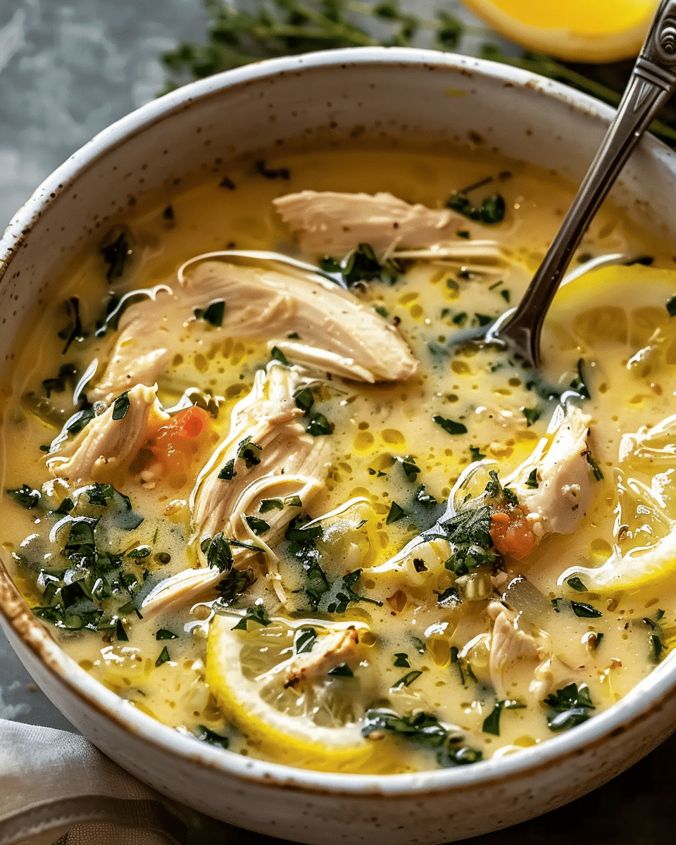Mediterranean Lemon Chicken Soup